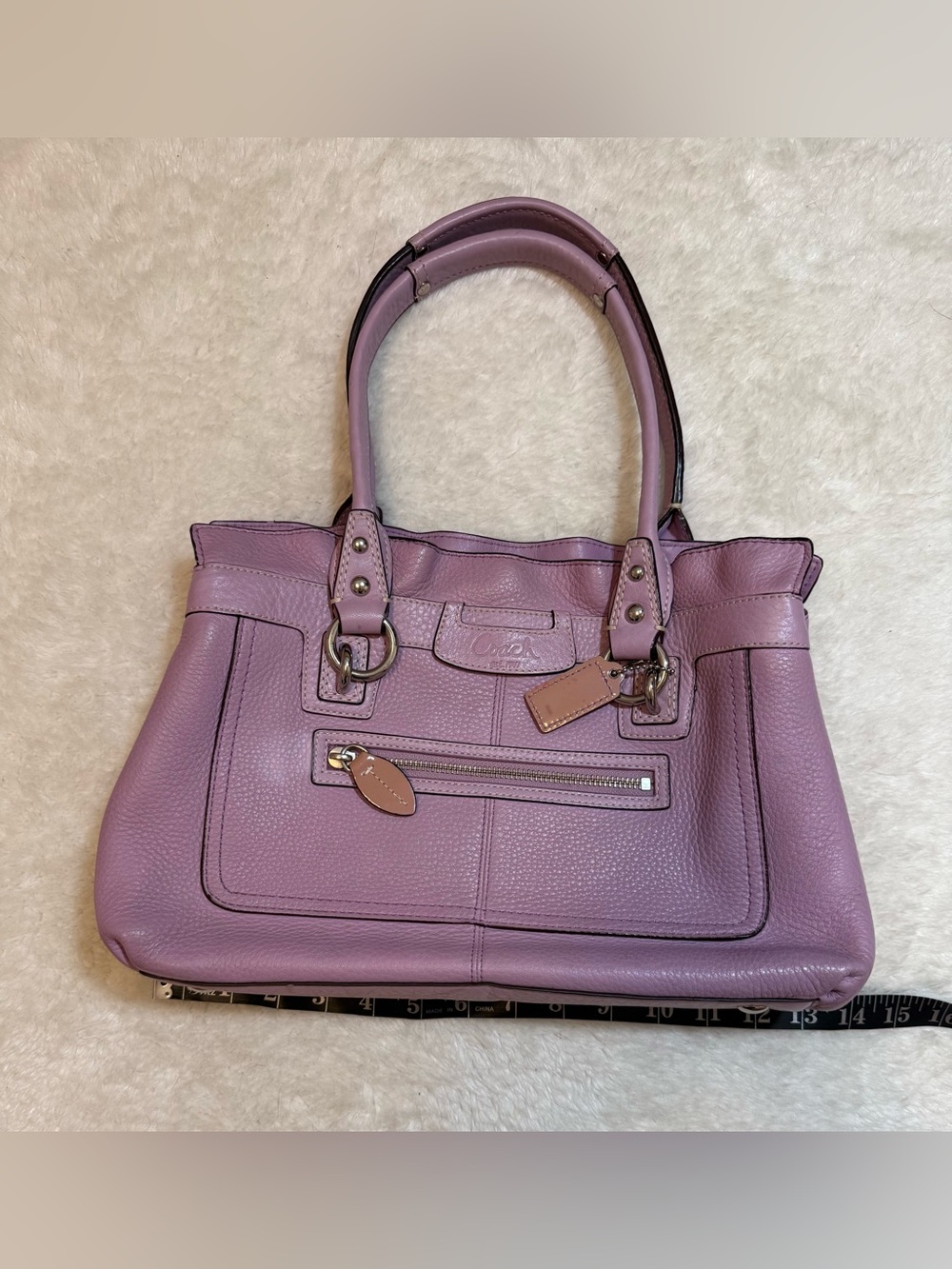 Authentic Coach Penelope Bag Lavender Pebbled Leather w/Silver Hardware Perfect - Picture 14 of 15